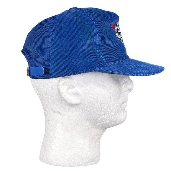 Vintage 80s Pabst Blue Ribbon Corduroy Adjustable Strap Hat - Picture 2 of 6